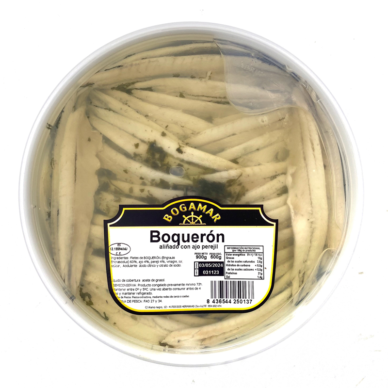 BOQUERON VINAGRE ALIÑADO BOGAMAR 600GR ESC. (6)