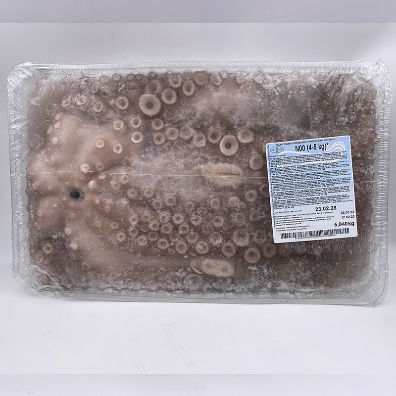 PULPO CRUDO LIMPIO ENTERO BANDEJA Nº00 (4000-5000)